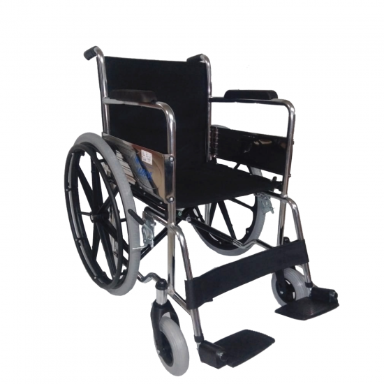 iCare Folding Wheelchair Adjustable Leg Rest Chrome Finish